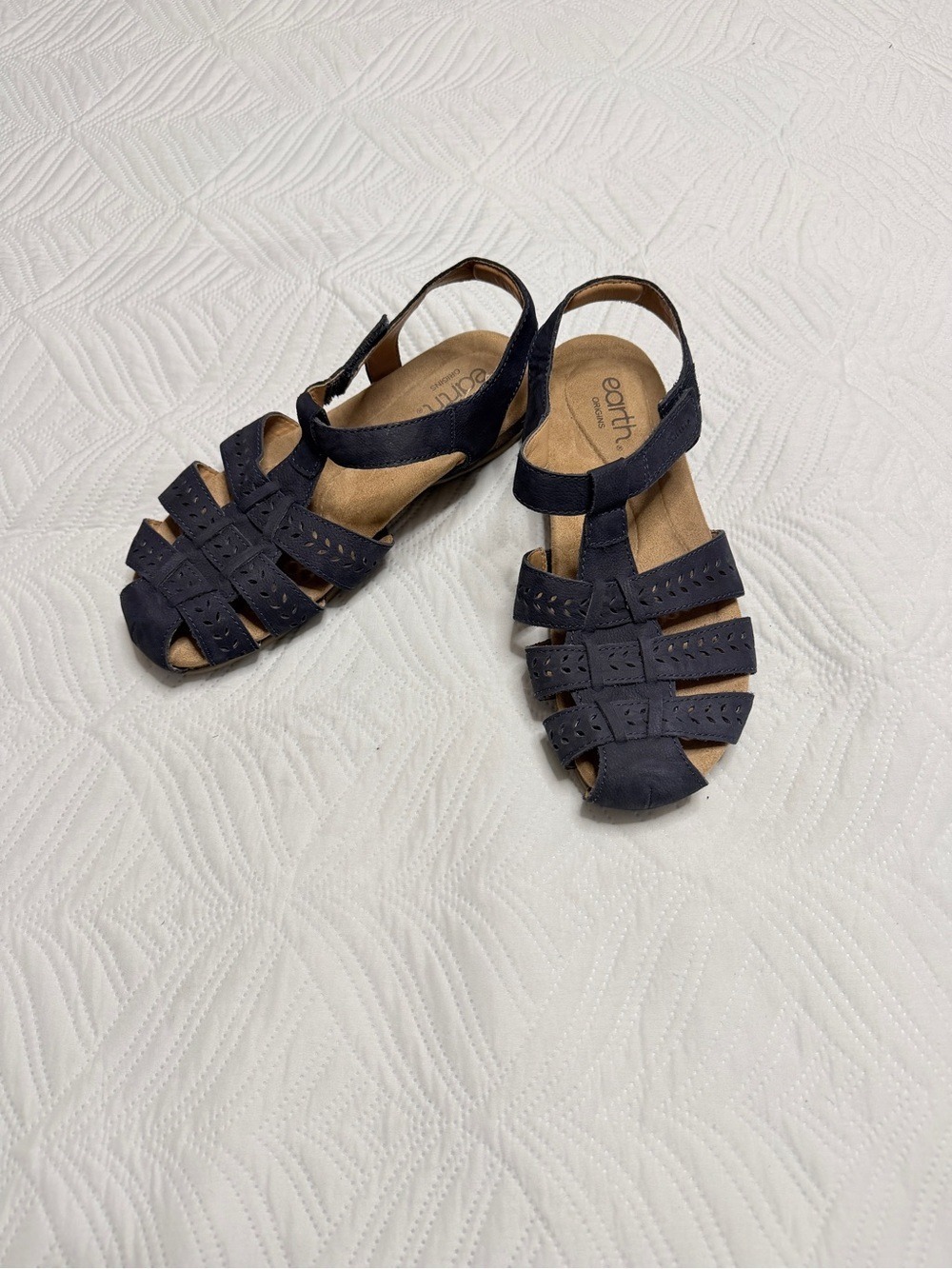 Earth Origins Berdy Women’s Blue Suede Sandals. Size 8.5